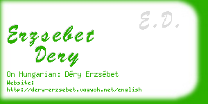 erzsebet dery business card